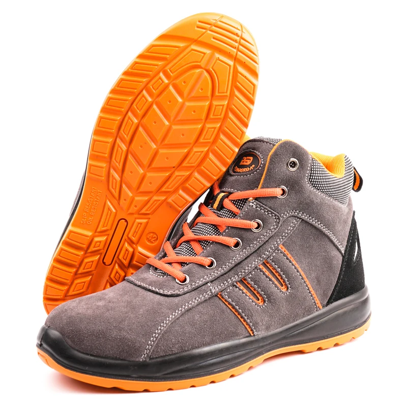 Sport Suede leather slip-resistant safety steel toe construction security work shoes