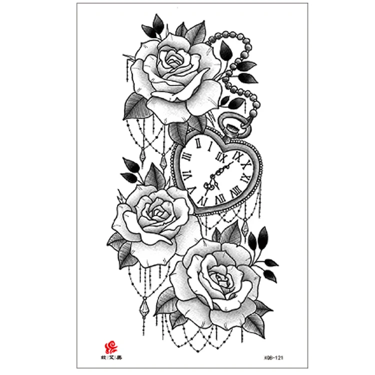 XQB 121-160 temporary flower sketch printing tattoo sticker for sexy woman long time lasting permanent tattoo