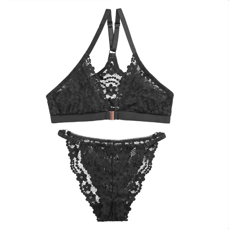 New High Quality Front Closure Women Bra Set Wire Free Everyday Use Sexy Panty And Bra Set For Women on Sale