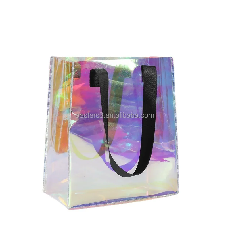 custom shopping bags with plastic handle Plastic Gift PVC Tote Bag Shopping bag