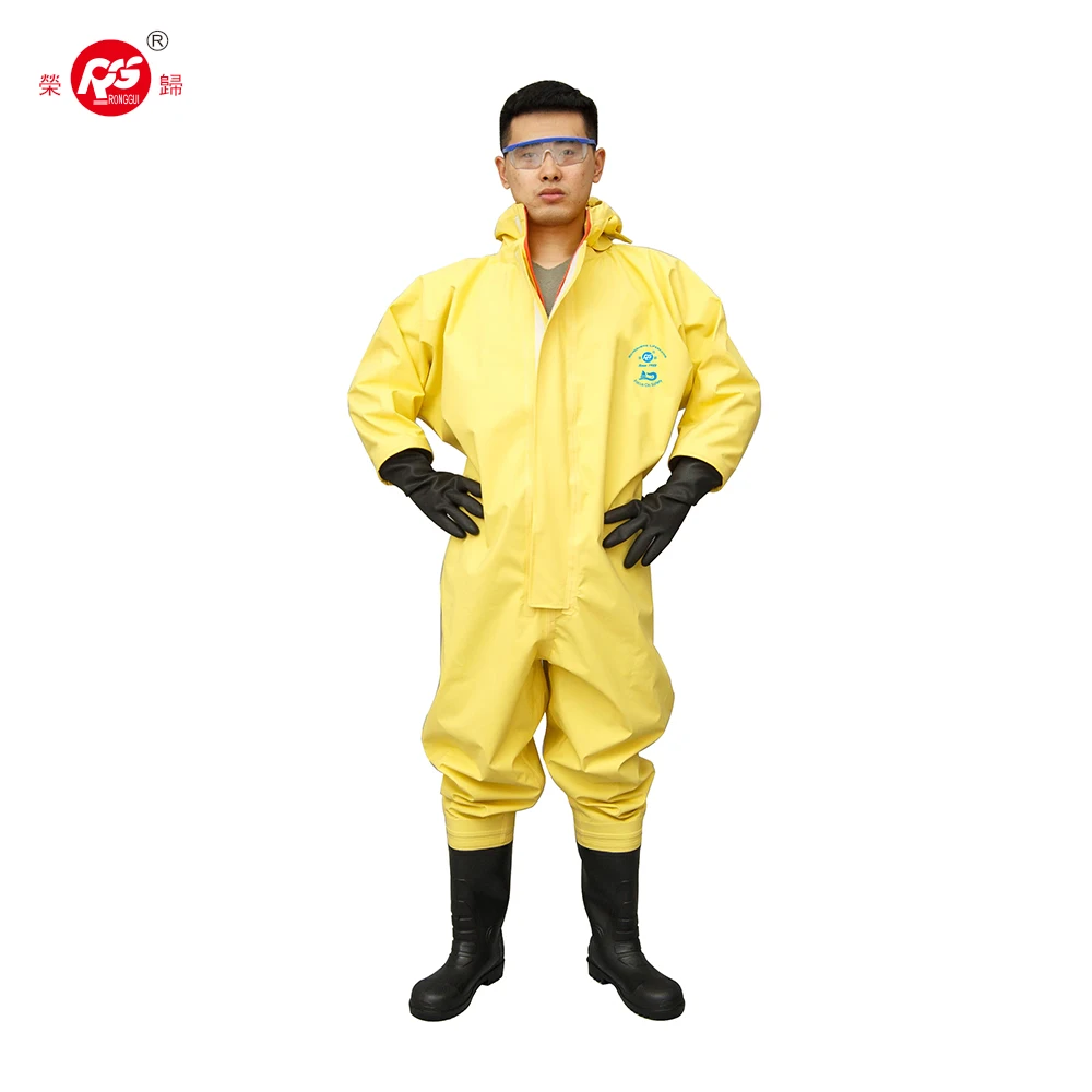 Chemical resistant safety coverall suit