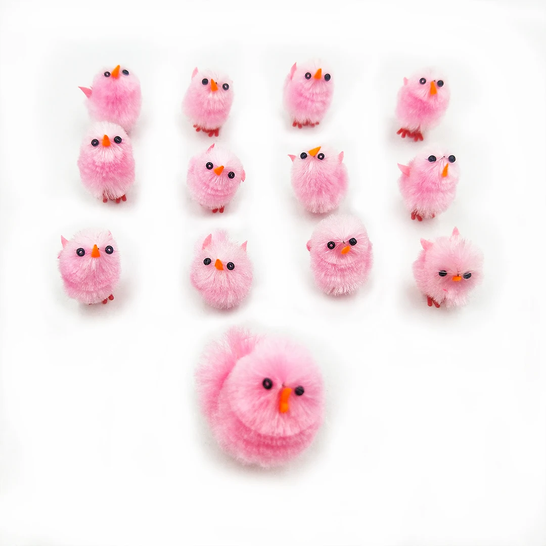 36 PCS furry Easter chicken set Cute colorful Easter chicken Party gifts Kids Easter Egg Bonnet Decoration