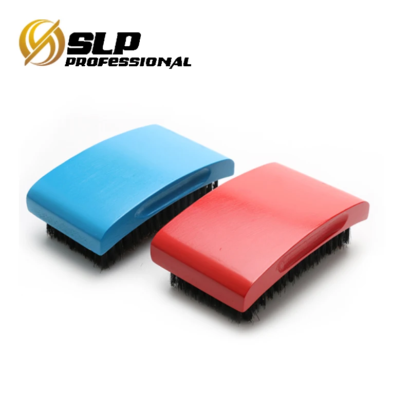 Red& blue 360 wave Wooden beard brush with natural boar bristle beard styles for men beard grooming