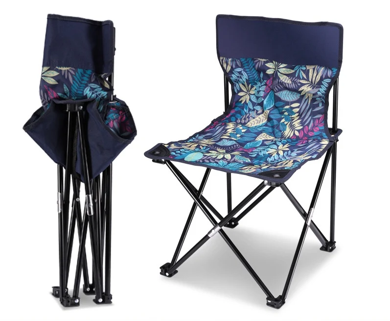 Portable metal outdoor painting fishing camping folding chair with backrest