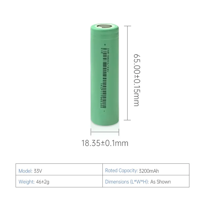 EVE 18650 battery rechargeable battery lithium cell li-ion bateria 3.6V 3200mah high capacity for consumer electronics