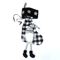 Hot Sales Fireplace Hanging Christmas Stocking In Bulk Promotional Hidden Face Xmas Gift Bag