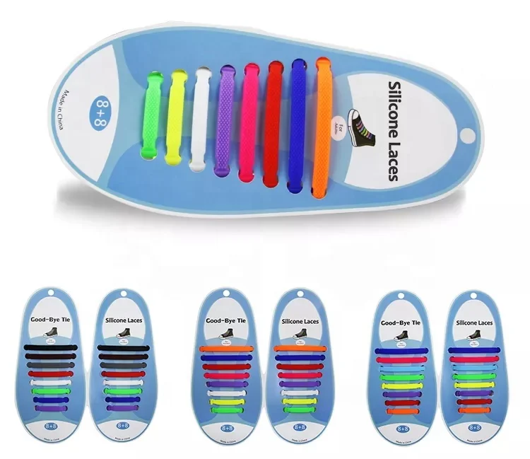 Wholesale Convenience New Multicolor Elastic Silicone No Tie Shoelace For Men Women Kids Adult Sneakers Shoe Lace
