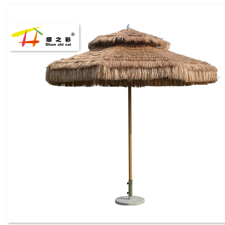 2022 factory hot sale beach parasol umbrella straw thatch umbrella