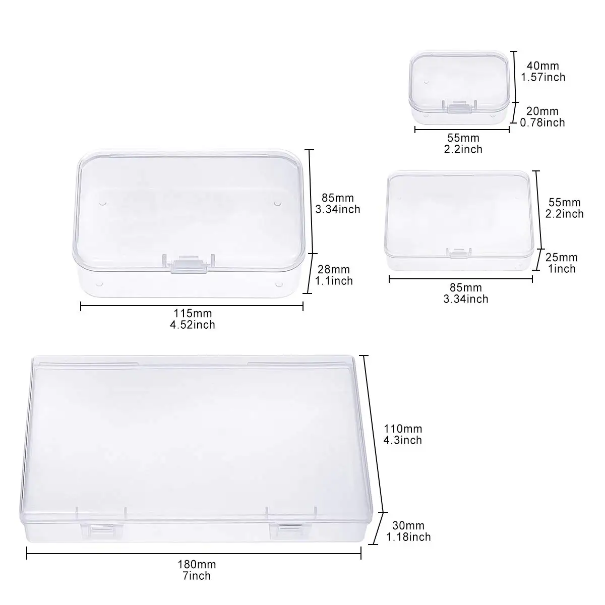 Custom Small Packing Case Transparent Portable Multi Purpose Small PP Material Boxes Clear Mini Storage Plastic Box for Jewelry