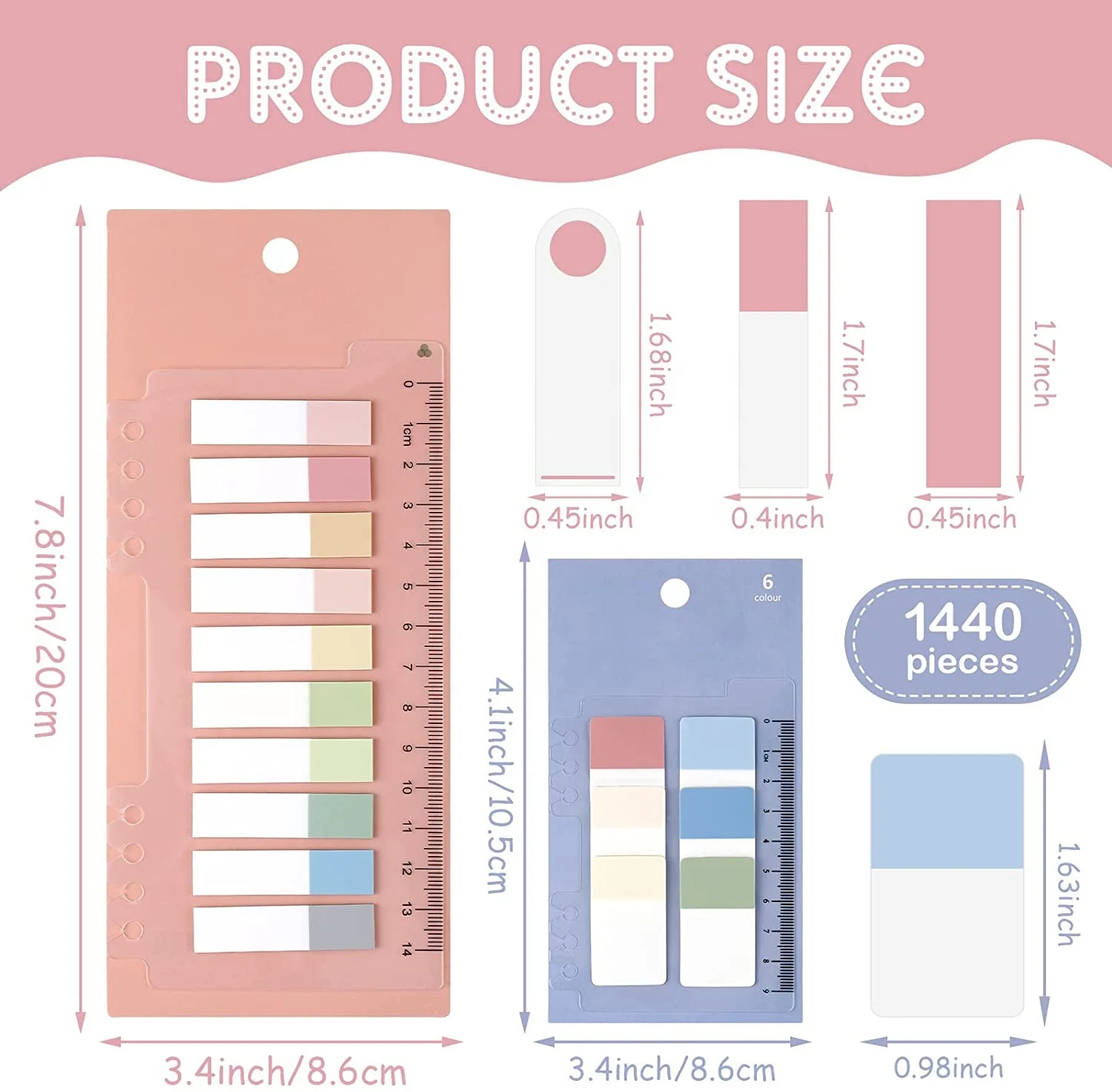 adhesive flag note book marker, colorful PET sticky note