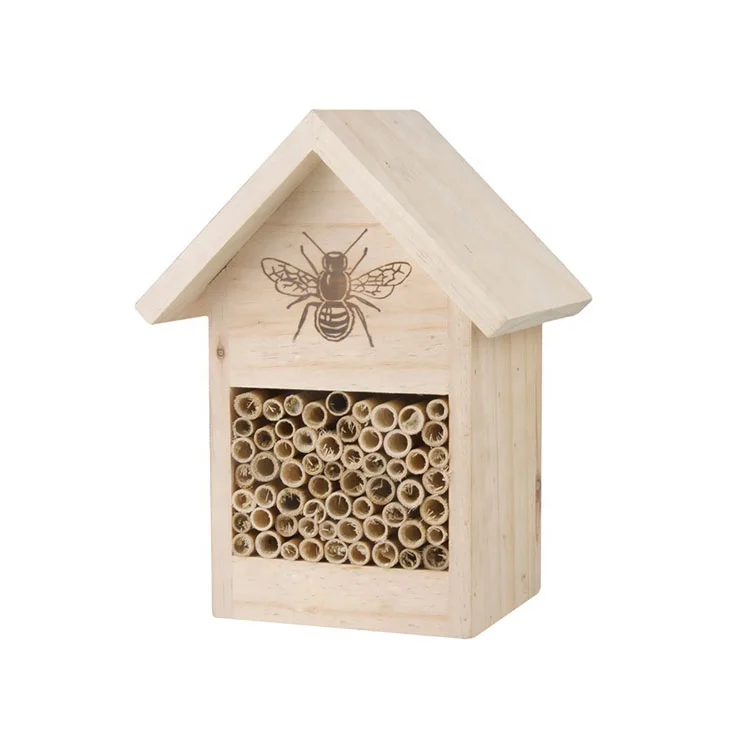 Wholesale craft gift product bird house nest aviary natural custom outdoor wood insect house bee cage house