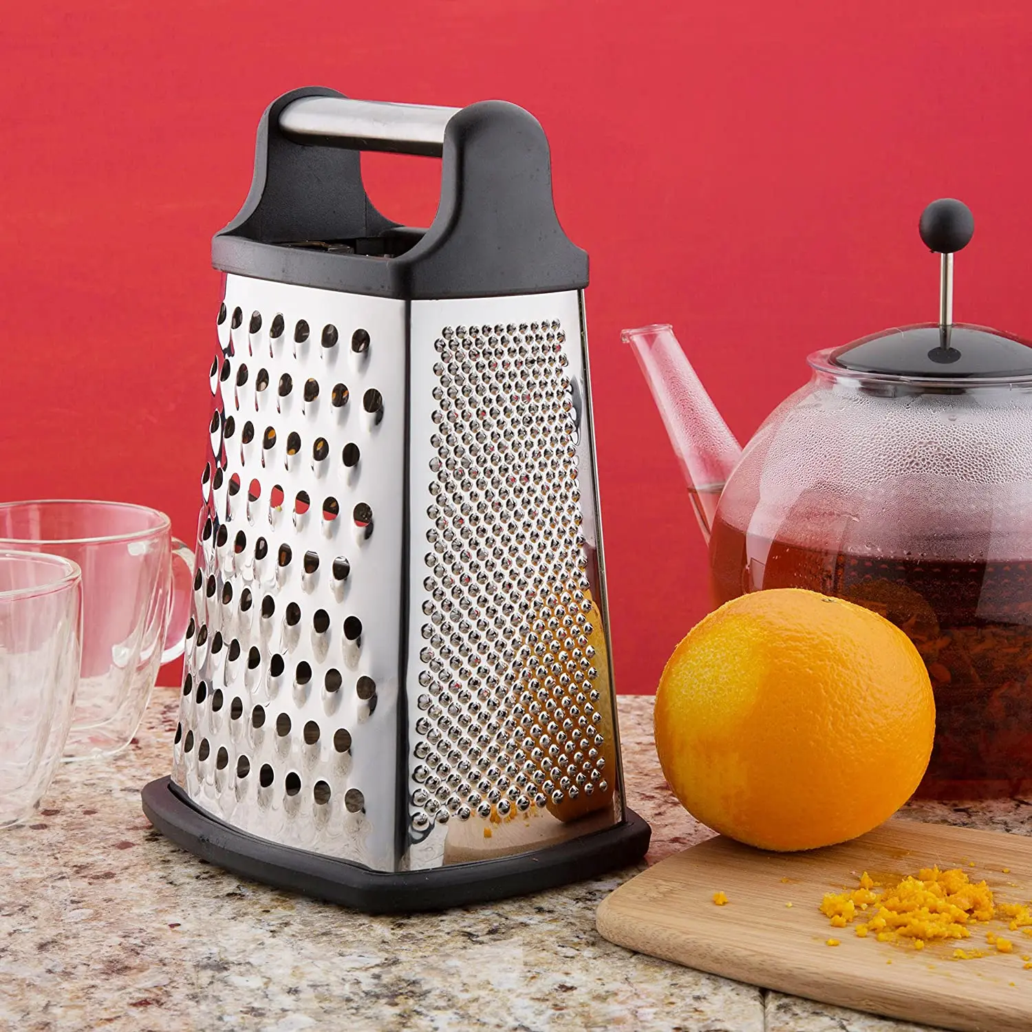 Kitchen Tool Cheese Grater Stainless Steel 4-Sided Vegetables Fruit Grinder