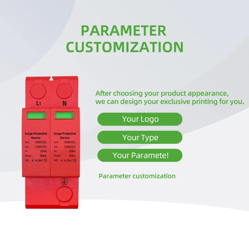 Wenzhou DDSP2-PV 2P 3P 40kA Lightning Surge Protective Device Arrestor DC SPD 1000V 1200V Best Home Surge Protector