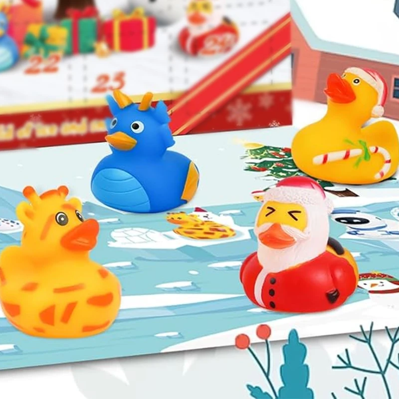 Custom Bulk Bathtub Squeaky Bath Duck Race Assorted Black Printed Rubber Ducky Animal Weighted Floating