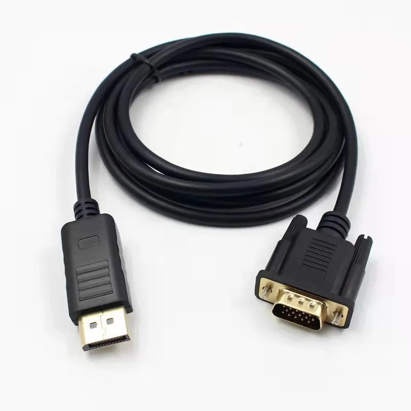 Cable for hdmi interface to vga  Wholesale 1.8M Display Port DP to VGA Adapter HDTV DisplayPort Male to VGA Male Converter Cable