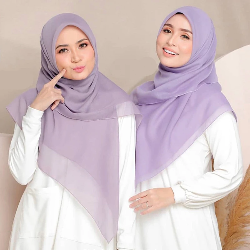 115*115cm Wholesale Cheap Cotton Hijab solid colors Malaysia Voile