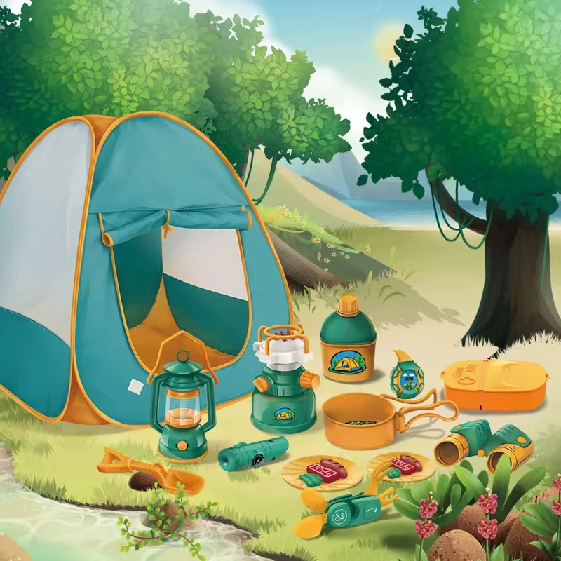 Children Play Tent Tunnel Toy Jungle Indoor & Outdoor Playhouse Kids Pop up With Tunnels Camping Gear Set