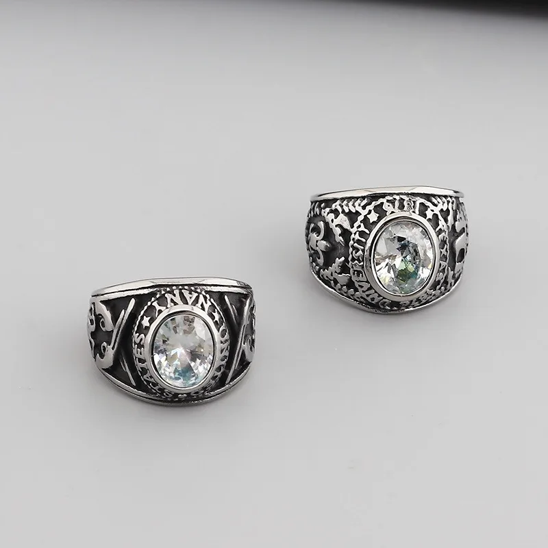 Us soldier navy cameo rings men stainless steel jewelry personalised ruby ring sets wholesale silver rings with stones