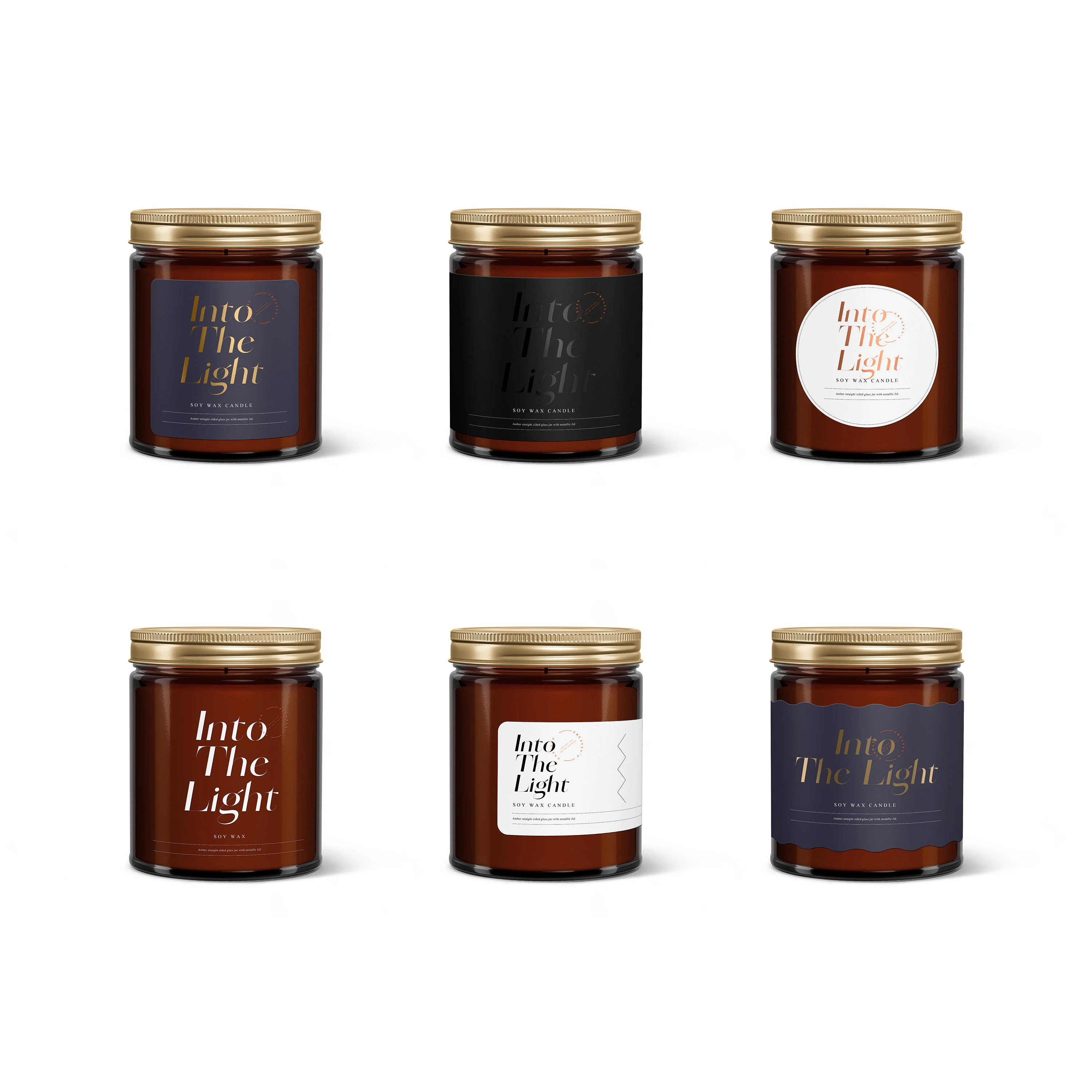 Luxury New Bulk 100ml 200ml Round Black Glossy Amber Concrete Candle Containers Candle Jars with Metal Lids