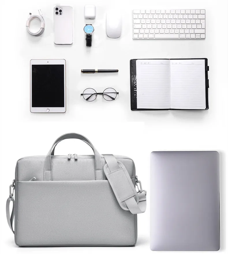 14/15.6/17 Custom Logo Laptop Bag Shockproof Protective Laptop Sleeve Water Resistant Compatible Computer Carrying Bag Briefcase