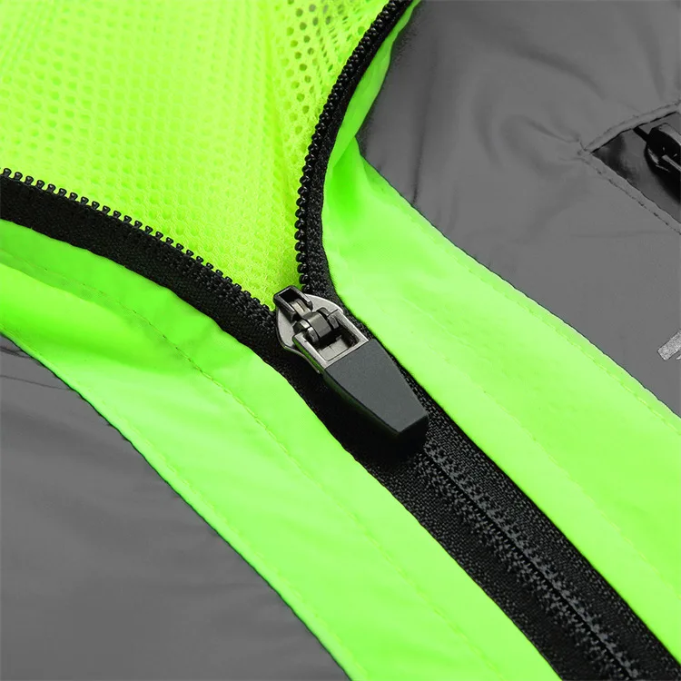 Cycling Windbreaker Reflective Jacket Windproof Bike Jacket Water Resistant Road Bicycle Long Jersey