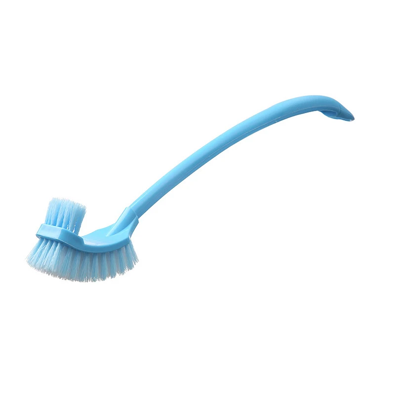 Утолщенная пластиковая изогнутая щетка для туалета с длинной ручкой
