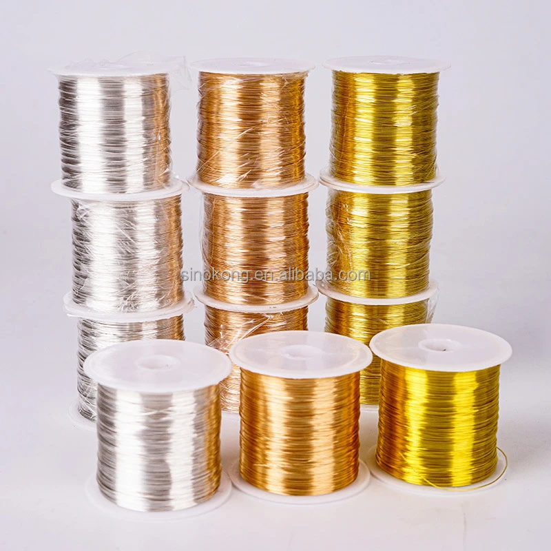 Wholesale copper metal beading wire long lasting plated for wrapping teist DIY craft jewelry making wire