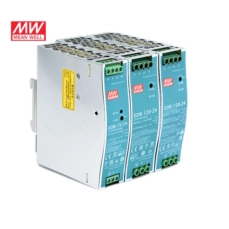 Meanwell NDR Power 75W 120W 240W 480W 960W 12V 24V 48V Switching DIN Rail Power Supply For Industrial Control System
