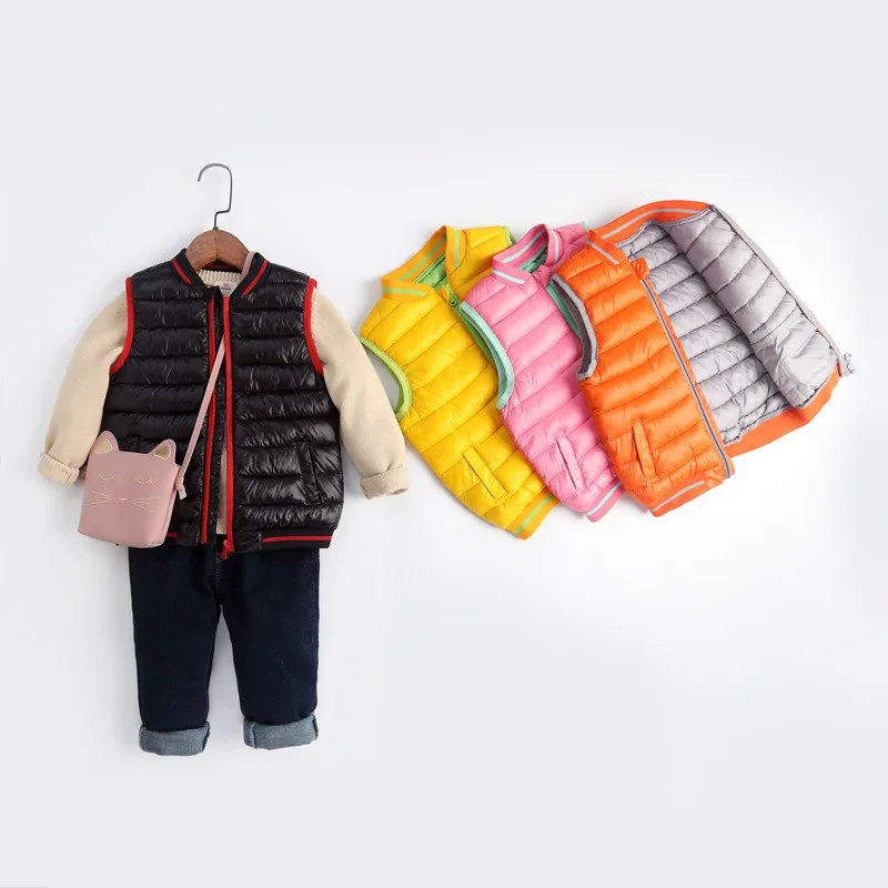 
JACKETOWN Children sleeveless down lovely vest winter light casual kids duck down vest 