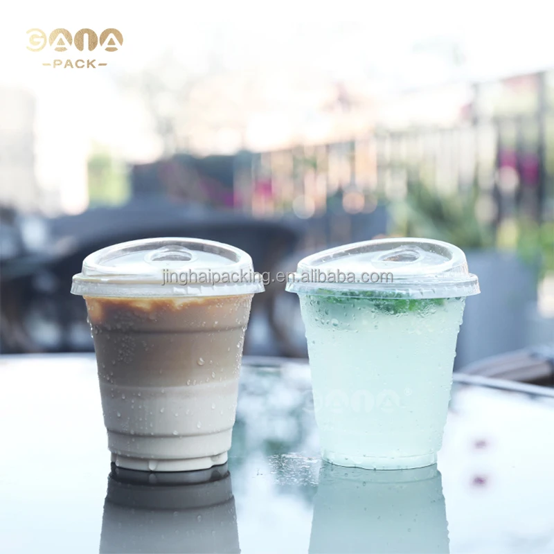 GAIA Factory Disposable PET Cup Plastic Custom 12OZ 16OZ 20OZ 24OZ Ice Coffee Cup With Lids