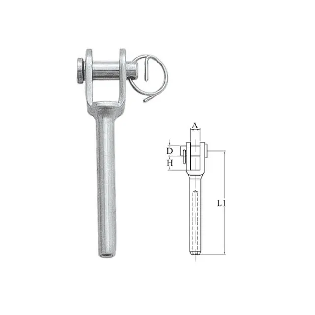 Small Special Fork Welded Form Stainless Steel Swage Terminal Hardware Product