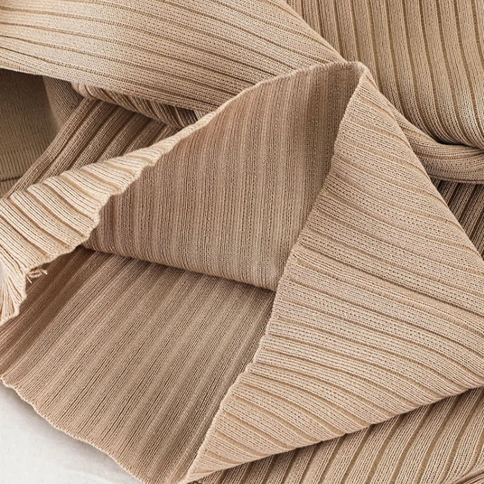 TZ071  New 2023 Autumn Two Pieces Set Halter Neck Striped Knitted Tops Sweater + Wide Leg Pants Set Clothing Wholesale 10