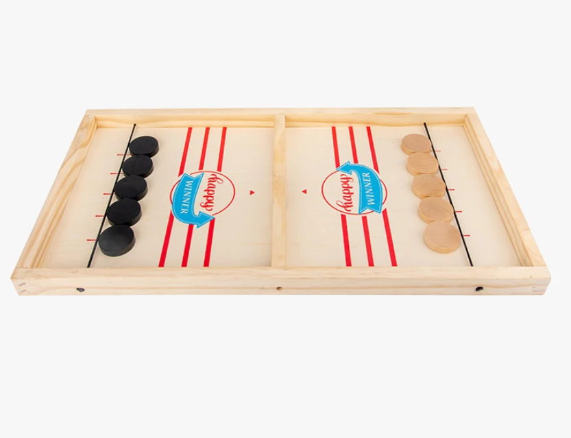 Fast Slingshot Table Bouncing  Hockey Party Winner Board Game wooden hockey game