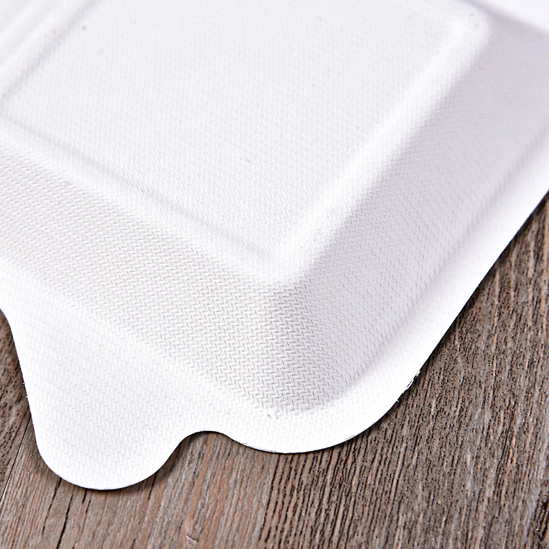 Wholesales White Square Sugarcane Bagasse Fiber Small Disposable Paper Plate for Cake Snack