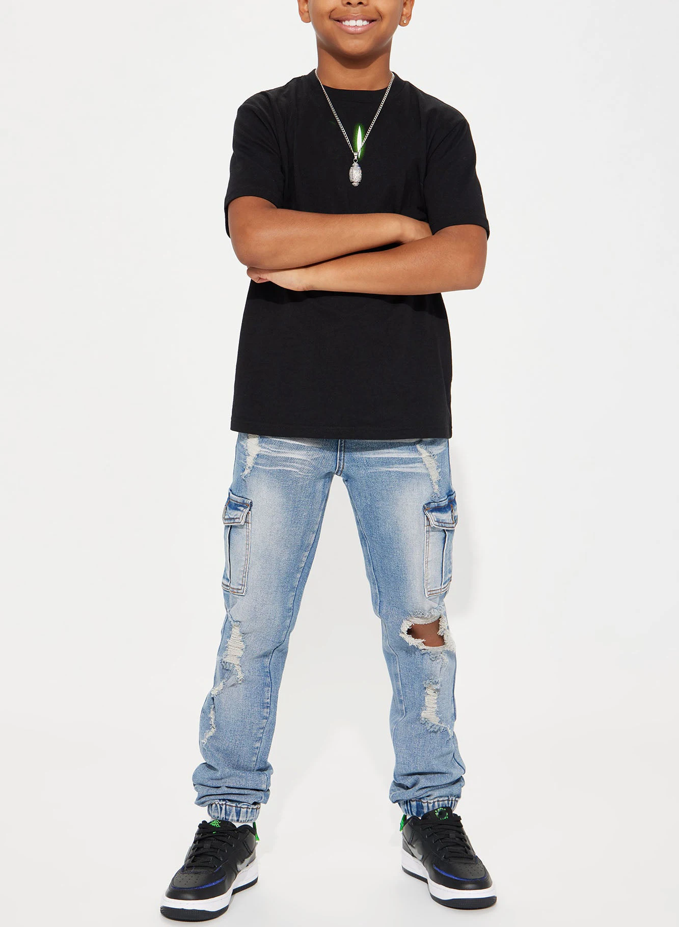 Custom 2024 Mini Trouser Cargo Jogger Light Wash Fashion Nova Kids Pants Jeans Fashion Nova