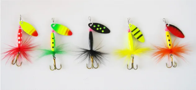 Manufacturer custom trout spinners fishing spinner fishing lure 2-8g Feather Hook Multicolor Sequin Bait