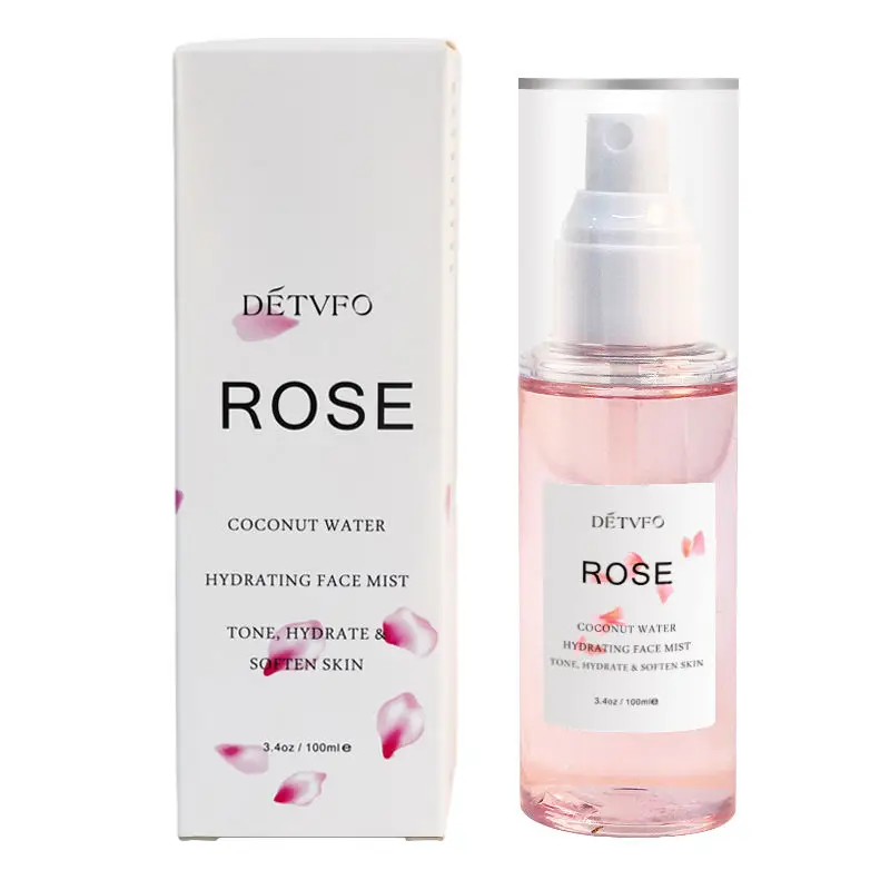 Wholesale natural vegan rosewater face spray toner facial mist private label organic hydrating skin care rose water skin toner