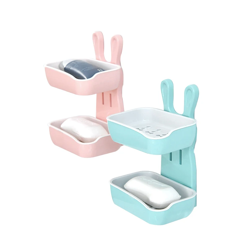 Factory Price Household Hotel Bathroom Portable  Hanging Wall Plastic Soap Bar Holder