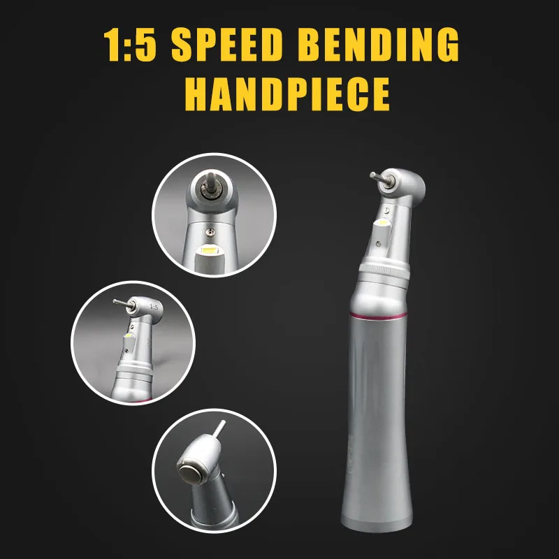 
TOSI Contra Angle 1:5 Ratio Increasing Speed Dental LED Handpiece Push Botton 200,000RPM Max torque 55N.cm Noise <50db 