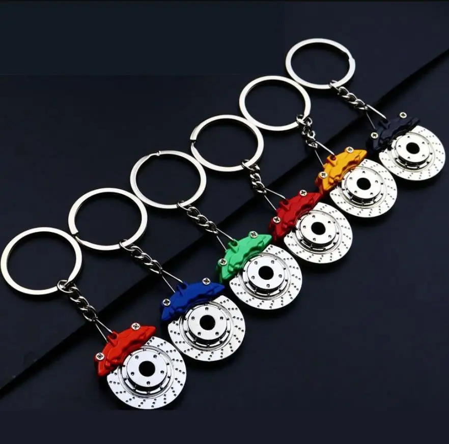 Custom Logo Zinc Alloy Automotive Car Parts key chain Wheel Hub Piston Disc Brake Rotor Turbo Custom Metal 3d Keychain