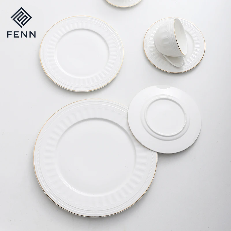 Оптовая продажа, кофейный чайный набор белого цвета, керамическая кофейная чашка и блюдце