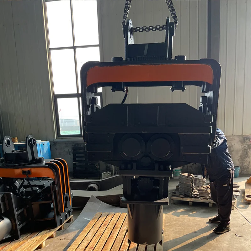 Excavator mounted hydraulic vibratory hammer Excavator mounted hydraulic pile hammer