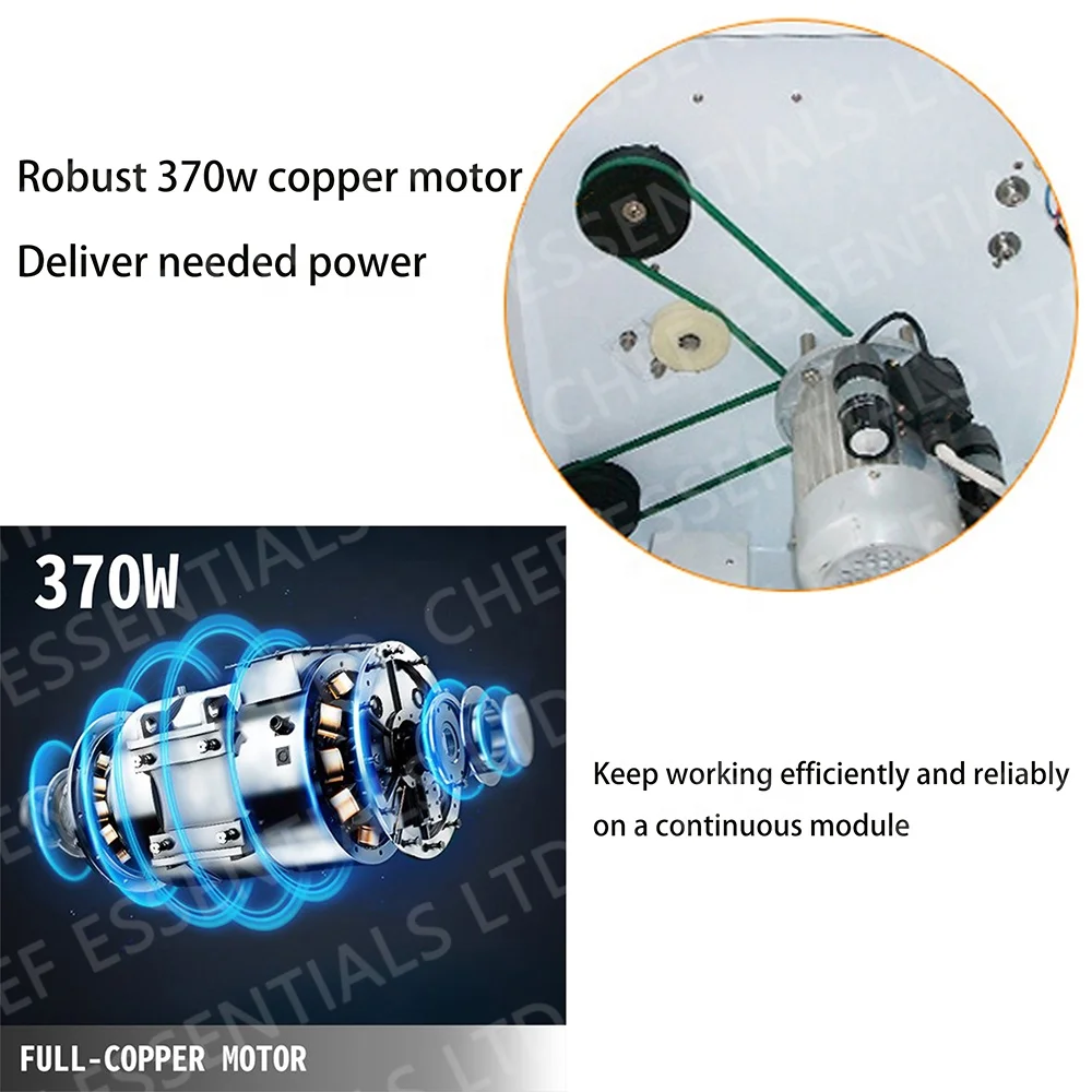 chef prosentials mini dough sheeter stainless steel pizza/bread/fondantelectrical dough roller machine for pizza store business