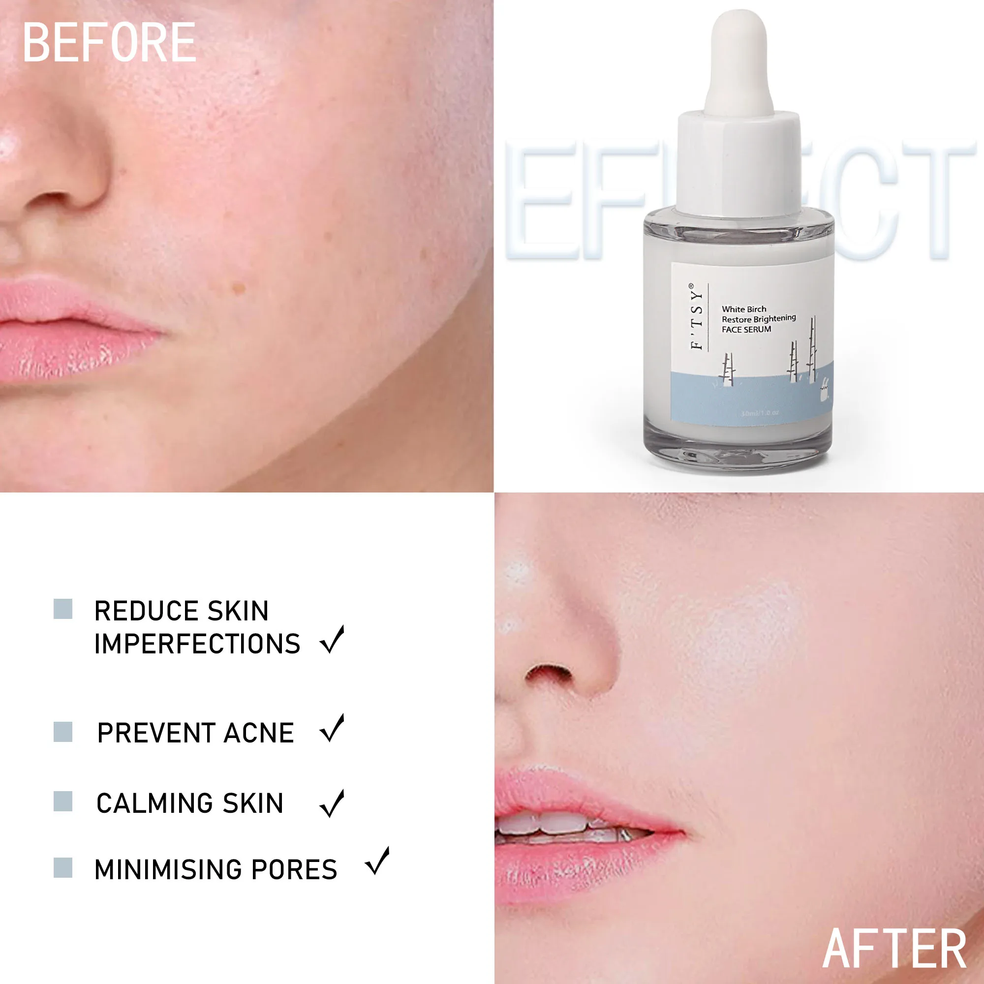 Korean New Products Birch Juice Serum Vegan Hyaluronic Acid Tejuvenating Nourishing Face Serum