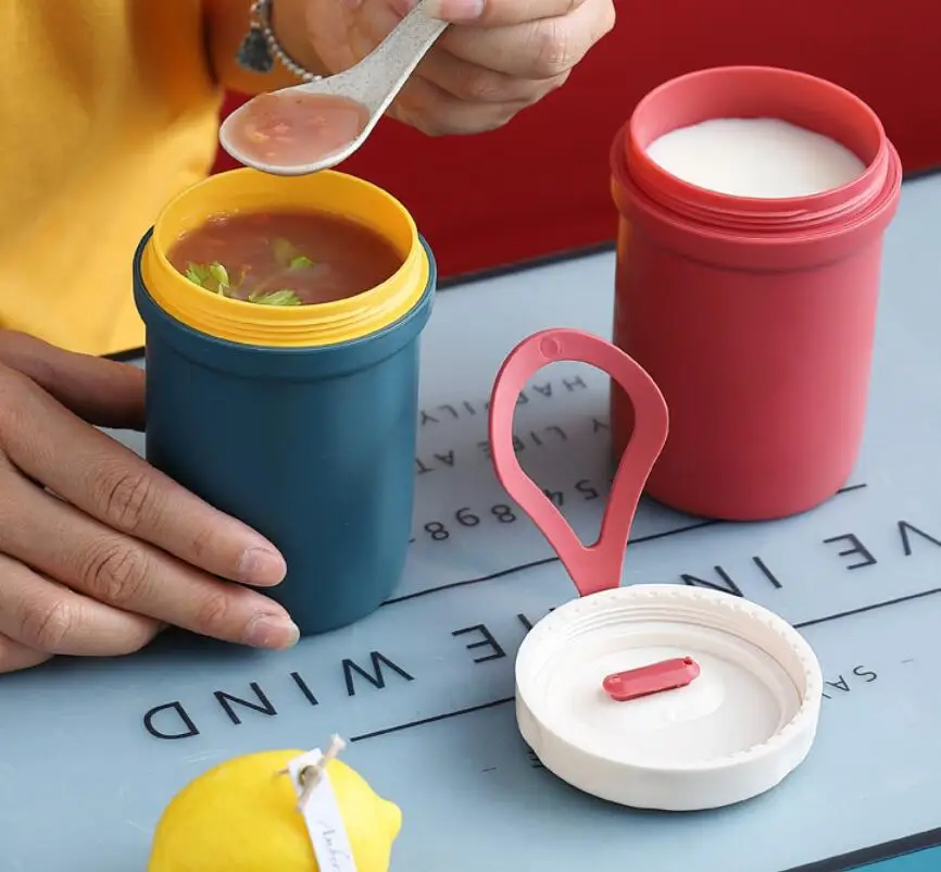 New Water Bottle Plastic Leak-proof Microwaveable Sealed Soup Breakfast cup Customized Logo