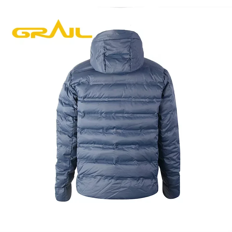 New design dark blue jackets long sleeve duck down puffer coat mens with waterproof zipper