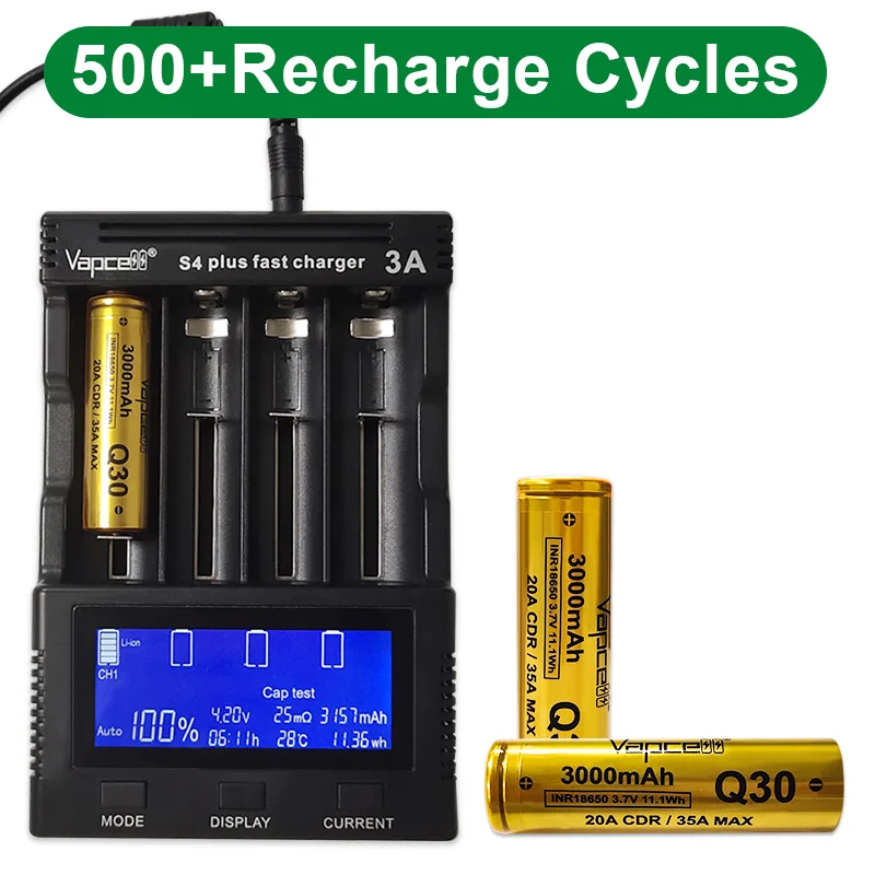 Блок питания Vapcell Q30 INR18650 3000 мАч 20A литий-ионные аккумуляторы 3 6 В 18650 литий-Железный аккумулятор