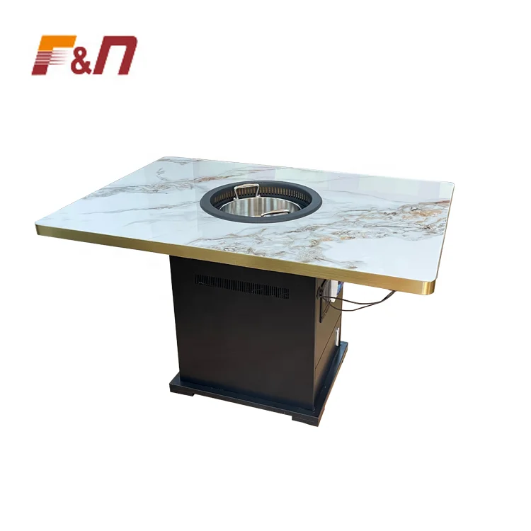 Стол для горячего горшка с горячим горшком индукционные плиты для ресторана горячий горшок обеденный стол
