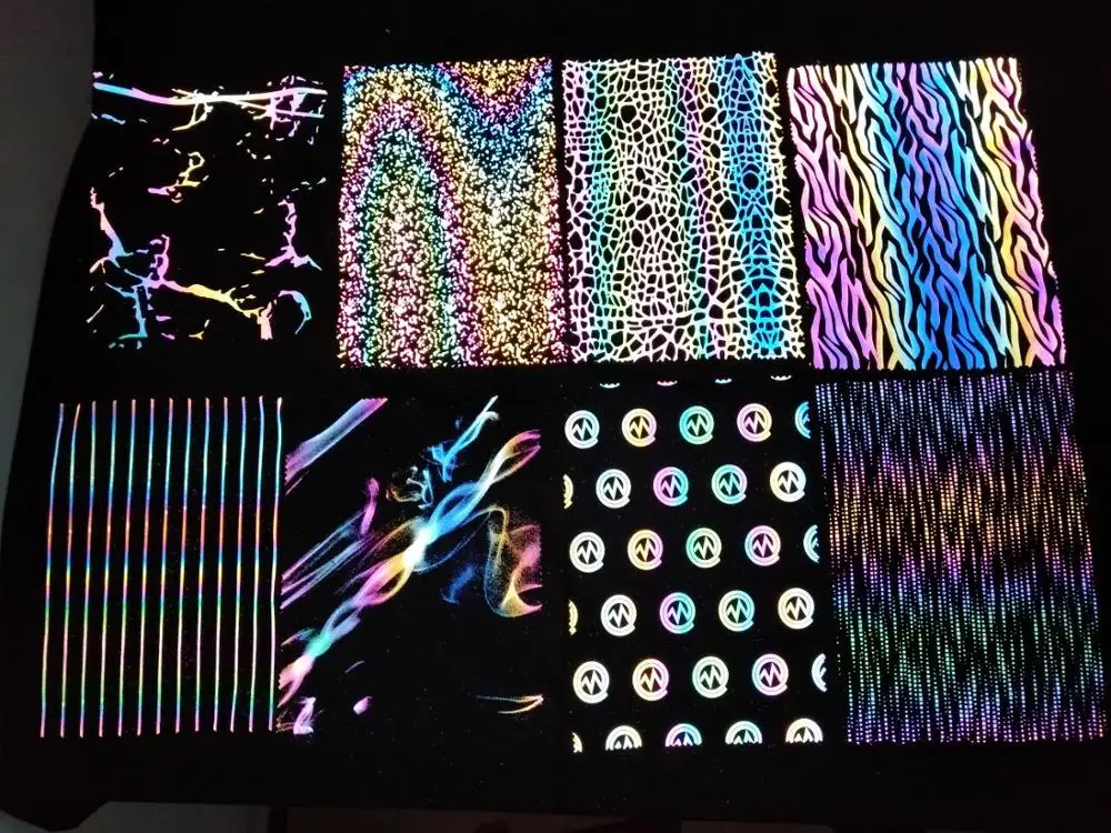 custom printing high quality spandex elastic sun light camouflage rainbow reflective material iridescent fabric for sport wear