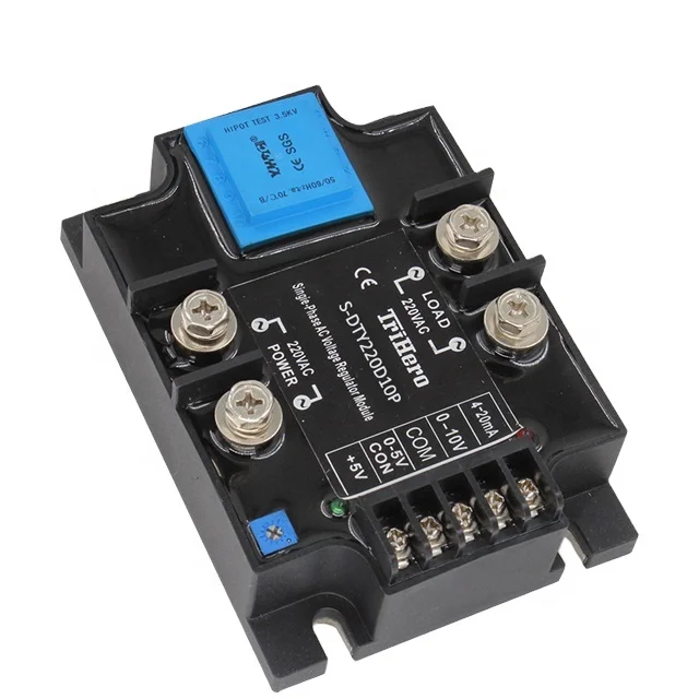 10A single phase SCR thyristor Power controller regulator SSR PLC 4-20mA 0-10V S-DTY single phase ac voltage regulator module